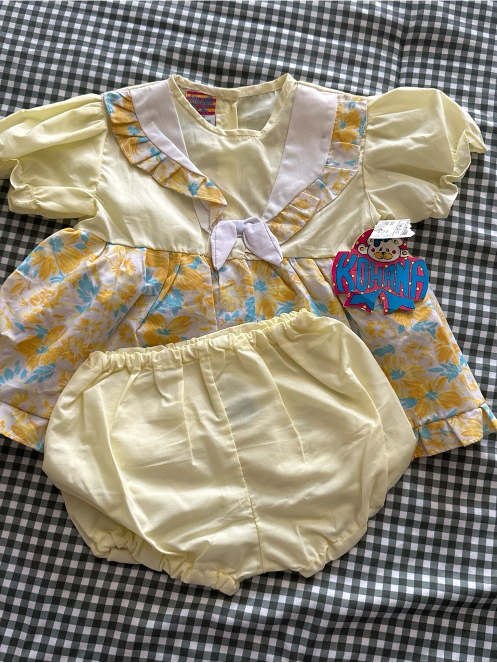 Yellow Floral Baby Dress with Bloomers